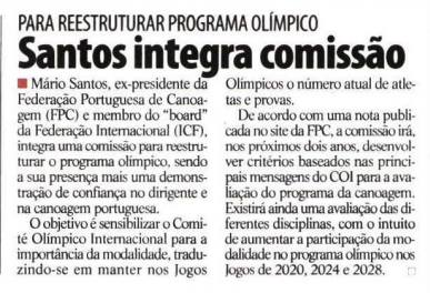 Mário Santos na Comissão da ICF para reestruturar o Programa Olímpico 